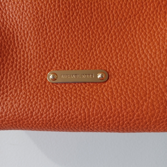 michael kors handbag Orange And Gold adjustable strap 7in. Deep Pre Owned - Picture 9 of 16